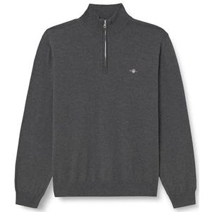 GANT CTN/WO Half Zip, dark grey melange, XXL