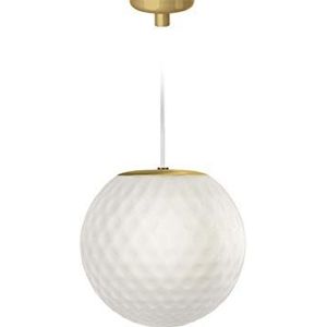 Homemania Hanglamp Evy, goud, wit, glas, 15,5 x 15,5 x 15,2 cm, 1 x G9, Max 48W, 220-240V