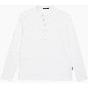 GIANNI LUPO Heren T-Shirt Serafin hals Lange Mouw GL1055F-S24, Wit, L