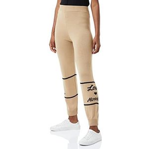 Moschino Love Women's Jog with Italic Logo Jacquard Intarsia on Bottom Casual Broek, Melange Rust Light Brown, 48