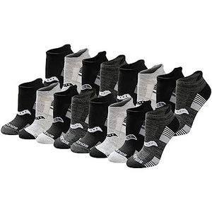 Saucony Dames Multipack Performance Heel Tab Athletic Sokken Hardloopshorts (8 stuks), zwart wit gesorteerd (16 paar), M