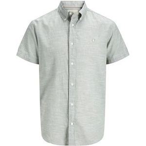 JACK & JONES Heren Jprblusummer Shield S/S Shirt Pls, Hedge Green, 5XL