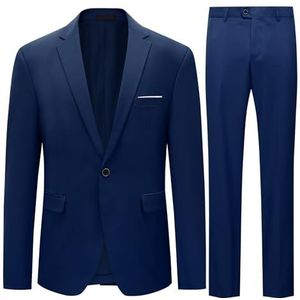 Allthemen Herenkostuum voor bruiloft, Blazer Affaire Cérémonie Slim Fit, Navy Blauw, M