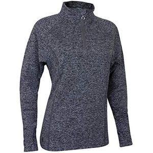 Island GREEN Womens Zip Neck Mid Layer Trui - Grijs Marl - 14