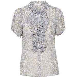 Cream Crkinia SS Damesblouse, Paarse bloemenprint, 36