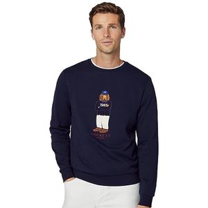 Hackett London Heren Harry Logo Crew Sweatshirt, Blauw (zwart), XS