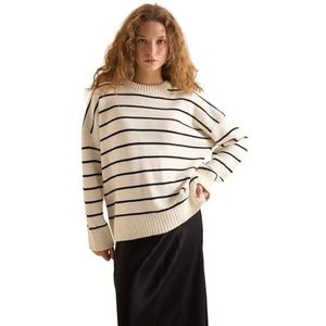 DeFacto Pullover dames lange mouwen blouses & tunieken - pullover dames winter sweater, ecru, M