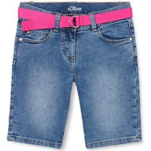 s.Oliver Junior Girls Jeans Bermuda met riem, blauw, 176, blauw, 176 cm