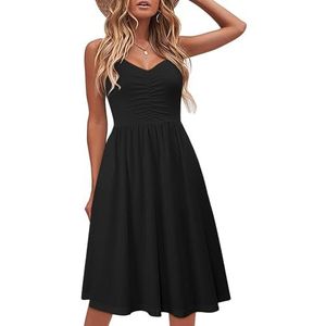 YATHON Casual jurken voor vrouwen, Zwart, L