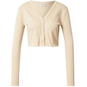 Noisy may Dames Nmdrakey L/S Cropped Cardigan FWD Noos gebreide jas, lichtbeige, M