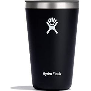 HYDRO FLASK - All Around Thermische Tumbler 473 ml (16 oz) met Afsluitbaar Press-In Deksel - Roestvrij Stalen Vacuüm Geïsoleerde Beker - Thermosbeker voor Warme en Koude Dranken - BPA-vrij - Black