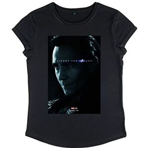 Marvel Women's Avengers: Endgame-Avenge Loki Rolled Sleeve T-shirt, zwart, XL, zwart, XL