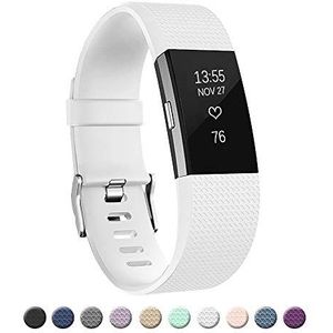 Reservebandjes voor Fitbit Charge 2 - reserveband voor zachte accessoires, Fitbit Charge 2 (5,5-6,7 inch) - wit