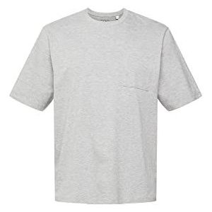 edc by ESPRIT Lenzing™ Ecovero T-shirt van gemêleerd jersey, medium grijs, XL