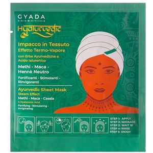 GYADA COSMETICS, Hyalurvedic Ayurvedisch kompres van versterkende stof, professionele behandeling met thermo-effect, voor fijn en zwak haar, met methi, maca, neutrale henna, 60 ml