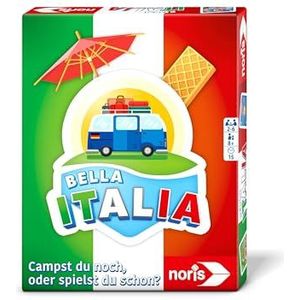 Noris 606262070 - Bella Italia (kaartspel vanaf 8 jaar) - kamp je nog, of speel je wel? - Campingspel voor kinderen en volwassenen, 2-6 spelers, ca. 15 minuten speelduur