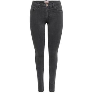ONLY ONLRain reg Skinny Fit Jeans voor dames, Donkergrijs denim, 34 NL/XL