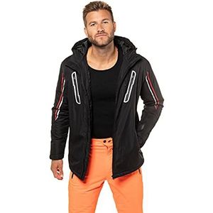 JP 1880 Heren grote maten grote maten menswear L-8XL ski-jas, weerbestendig, capuchon, sneeuwvanger 723543, zwart, XL