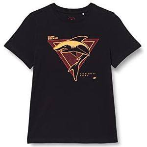 4F T-shirt merk model T-shirt print aquamarijn