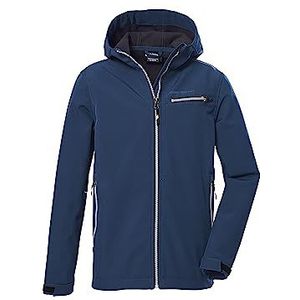 killtec Jongens Softshell jack met capuchon/outdoorjack is waterafstotend KOW 157 BYS SFTSHLL JCKT, dark ocean, 116, 40913-000