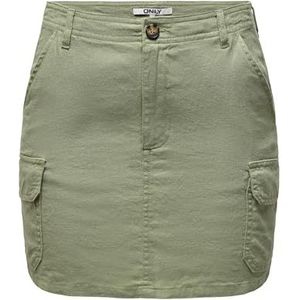 ONLMALFY-Caro Linnen Short Rok PNT, oil green, XL