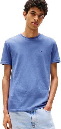 TOMMY JEANS Heren TJM XSLIM Jaspe HTR TEE EXT DM0DM20363, Blauw, XS, Blauw (Zachte Saffier Htr), XS
