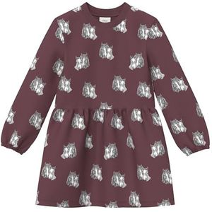 Jurk - Fleecejurk - Met All-over Print - Comfortabele Geribde Halslijn