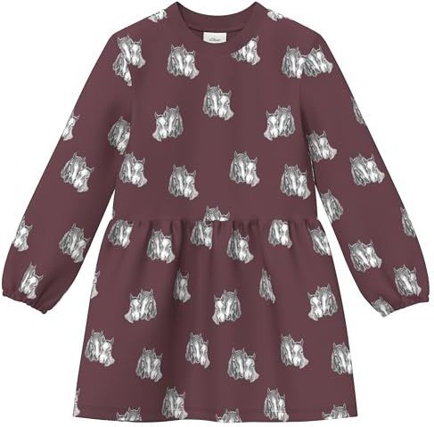 Jurk - Fleecejurk - Met All-over Print - Comfortabele Geribde Halslijn