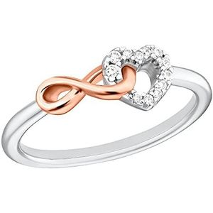 s.Oliver Ring 925 Sterling Zilveren Dames Ringen, Met Zirkonia Synth., Bicolor, Oneindigheid, Wordt Geleverd In Sieraden Geschenkverpakking, 2032575