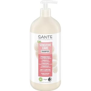 SANTE Naturkosmetik Sensitive Care Shampoo Probiotica + 3-voudig proteïnecomplex, veganistische haarshampoo met pompdispenser voor versterkt haar en meer vocht, geschikt voor gevoelige hoofdhuid, 950