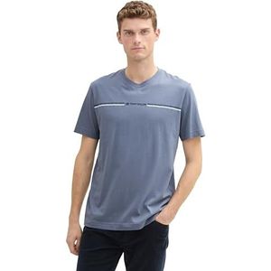 TOM TAILOR Heren 1037803 T-shirt met print, 11281 - Dove Grey, M