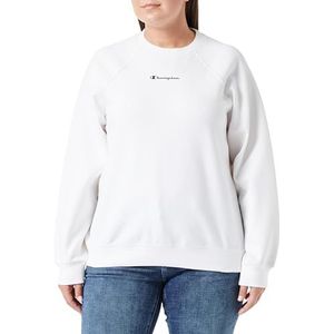 Champion Legacy American Tech W-Stretch Poly-Cotton Interlock Crewneck Sweatshirt voor dames, Wit, M