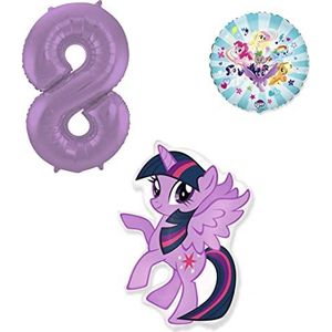 Twilight Sparkel My Little Pony folieballonnen, getallenballon, lila, Happy Birthday-ballonnen, geschikt voor helium, geschikt voor lucht