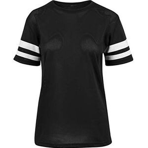 Build Your Brand Dames Ladies Mesh Stripe Tee T-shirt