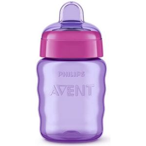 Philips Avent SCF553/03 siliconen drinkbeker voor meisjes, lekvrij, BPA-vrij, voor 9 maanden, 260 ml, roze