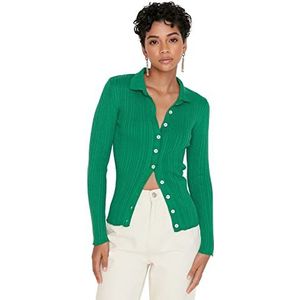 Trendyol Vrouwen Vrouw Regular Standaard Polo Neck Knitwear Vest Trui, Groen, S
