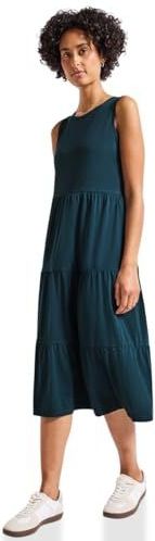 Street One - 1408844 - Jerseyjurk - Navy Blauw - Mouwloos - Midi