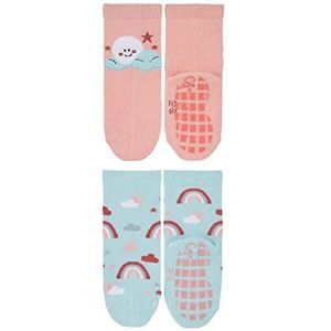 Sterntaler Babymeisjes dubbelpak zon+regenboog ABS sokken, zacht roze, 18 EU