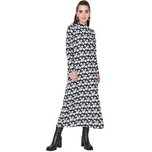 Trendyol Woman Design Maxi Skater Hood Knit Jurk voor dames, Zwart, M