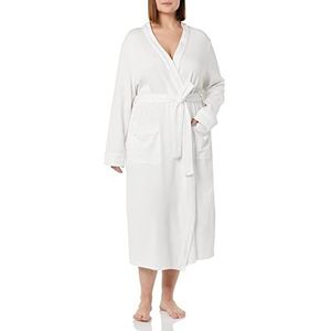 Amazon Essentials Women's Lange lichtgewicht badjas met wafelpatroon (verkrijgbaar in grote maten), Wit, 4XL Grote maten