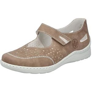 Rieker Dames 48996 Ballerina, beige, 36 EU, beige, 36 EU