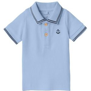 NAME IT Babyjongens Nbmfriman SS Polo Top Poloshirt, Chambray Blue, 50 cm