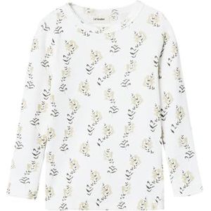 NAME IT Nmfgavo Ls Slim Top Lil Noos shirt met lange mouwen voor meisjes, Kokosnootmelk/Aop: gele bloem, 116