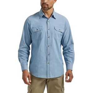 Wrangler Heren Button Down Shirt - blauw - M