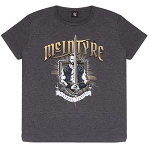WWE Drew McIntyre Claymore Country Crest T-shirt, Kinderen, 116-170, Charcoal Heather, Officiële Koopwaar