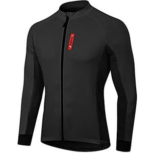 MEETWEE Fietsshirt voor heren, fietsshirt met korte mouwen, kleding voor mountainbikes, Zwart-1-lang, M