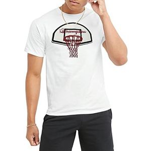 Champion T-shirt voor heren, Witte basketbalkorf, S