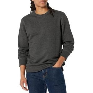 Amazon Essentials Fleece sweatshirt met ronde hals voor heren (verkrijgbaar in groot en lang), houtskool heather, 3X-Large Big Tall