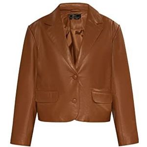 faina Leren blazer dames 29027088, cognac, M