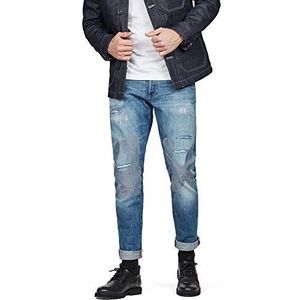 G-STAR RAW Heren Tapered Fit Jeans 3301 Straight Tapered Restored, blauw (Medium Aged Taupe Restored 9436-9957), 33W x 34L